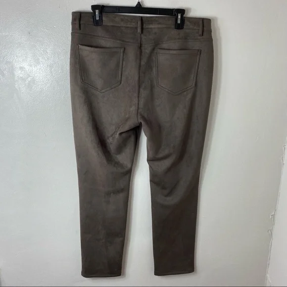 J. Jill Womens M Solid Brown Faux Suede Fitted Legging Pants - Picture 5 of 5